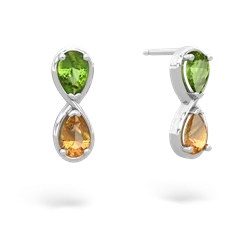 Peridot Infinity 14K White Gold earrings E5050