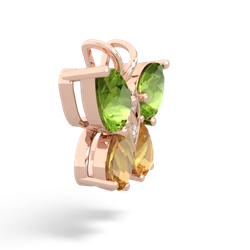 Peridot Butterfly 14K Rose Gold pendant P2215