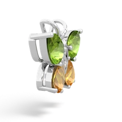 Peridot Butterfly 14K White Gold pendant P2215