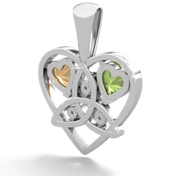 Peridot Celtic Trinity Heart 14K White Gold pendant P5331