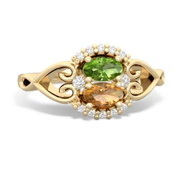 Peridot Love Nest 14K Yellow Gold ring R5860