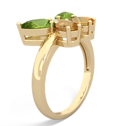 Peridot Butterfly 14K Yellow Gold ring R2215