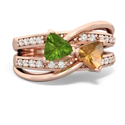 Peridot Bowtie 14K Rose Gold ring R2360