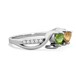 Peridot Side By Side 14K White Gold ring R3090