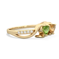 Peridot Side By Side 14K Yellow Gold ring R3090