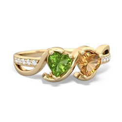 Peridot Side By Side 14K Yellow Gold ring R3090