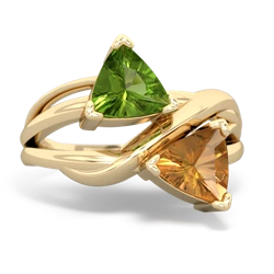 Peridot Split Band Swirl 14K Yellow Gold ring R2341