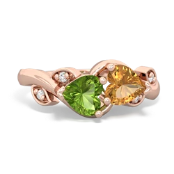 Peridot Floral Elegance 14K Rose Gold ring R5790
