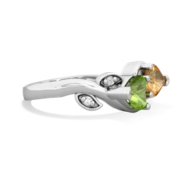 Peridot Floral Elegance 14K White Gold ring R5790