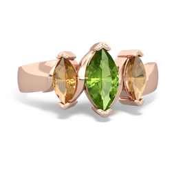 Peridot Three Peeks 14K Rose Gold ring R2433