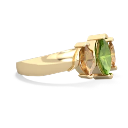 Peridot Three Peeks 14K Yellow Gold ring R2433