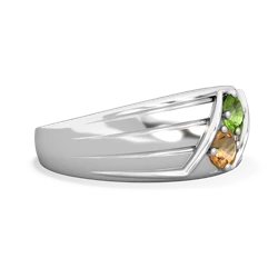 Peridot Men's Streamline 14K White Gold ring R0460