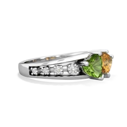 Peridot Heart To Heart 14K White Gold ring R3342