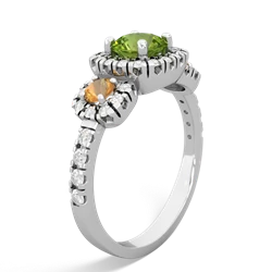 Peridot Regal Halo 14K White Gold ring R5350