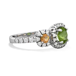 Peridot Regal Halo 14K White Gold ring R5350