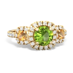 Peridot Regal Halo 14K Yellow Gold ring R5350