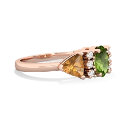 Peridot Antique Style Three Stone 14K Rose Gold ring R2186