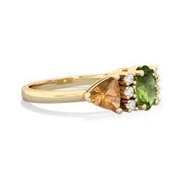 Peridot Antique Style Three Stone 14K Yellow Gold ring R2186