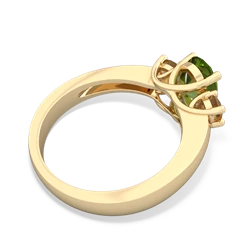 Peridot Three Stone Oval Trellis 14K Yellow Gold ring R4024