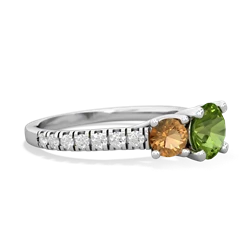 Peridot Pave Trellis 14K White Gold ring R5500