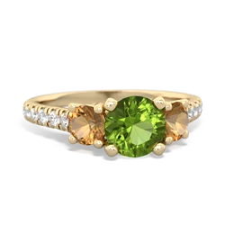 Peridot Pave Trellis 14K Yellow Gold ring R5500