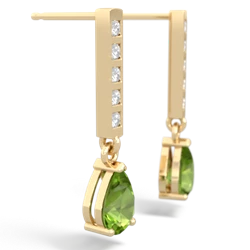 Peridot Art Deco Diamond Drop 14K Yellow Gold earrings E5324