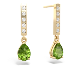 Peridot Art Deco Diamond Drop 14K Yellow Gold earrings E5324