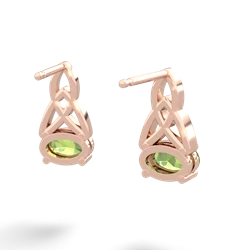 Peridot Celtic Trinity Knot 14K Rose Gold earrings E2389