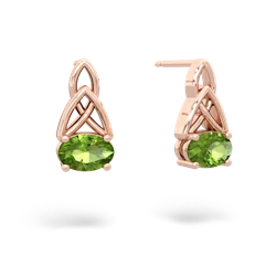 Peridot Celtic Trinity Knot 14K Rose Gold earrings E2389