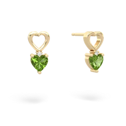 Peridot Four Hearts 14K Yellow Gold earrings E2558