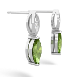 Peridot Marquise Drop 14K White Gold earrings E5333