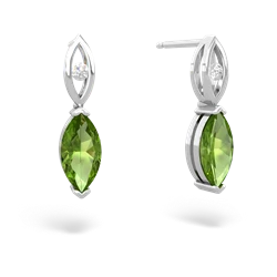 Peridot Marquise Drop 14K White Gold earrings E5333