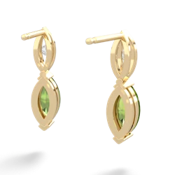 Peridot Marquise Drop 14K Yellow Gold earrings E5333