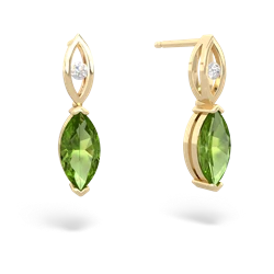 Peridot Marquise Drop 14K Yellow Gold earrings E5333