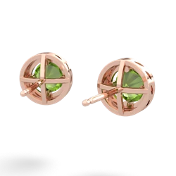 Peridot Halo 14K Rose Gold earrings E5320