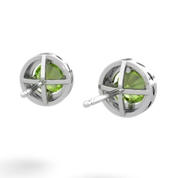 Peridot Halo 14K White Gold earrings E5320