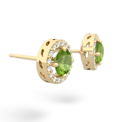 Peridot Halo 14K Yellow Gold earrings E5320