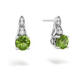 Peridot Antique Elegance 14K White Gold earrings E3100