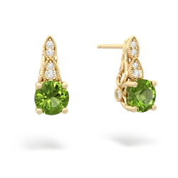 Peridot Antique Elegance 14K Yellow Gold earrings E3100