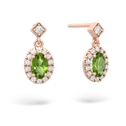 Peridot Antique-Style Halo 14K Rose Gold earrings E5720