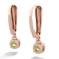 Peridot 5Mm Round Lever Back 14K Rose Gold earrings E2785