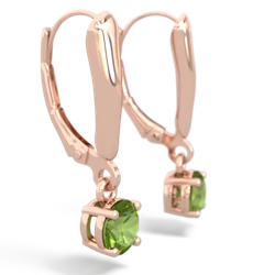 Peridot 5Mm Round Lever Back 14K Rose Gold earrings E2785