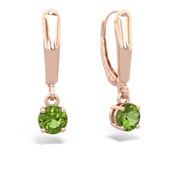 Peridot 5Mm Round Lever Back 14K Rose Gold earrings E2785