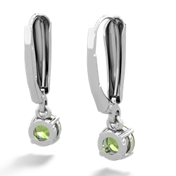 Peridot 5Mm Round Lever Back 14K White Gold earrings E2785