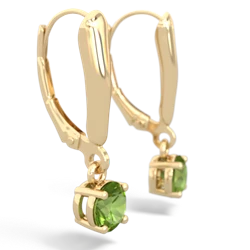 Peridot 5Mm Round Lever Back 14K Yellow Gold earrings E2785