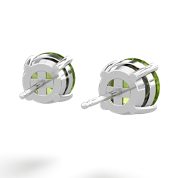 Peridot 8Mm Round Stud 14K White Gold earrings E1788