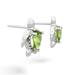 Peridot Baby Sea Turtle 14K White Gold earrings E5241