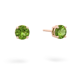 Peridot 5Mm Round Stud 14K Rose Gold earrings E1785