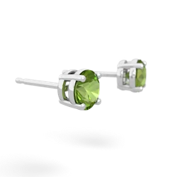 Peridot 5Mm Round Stud 14K White Gold earrings E1785