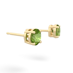 Peridot 5Mm Round Stud 14K Yellow Gold earrings E1785